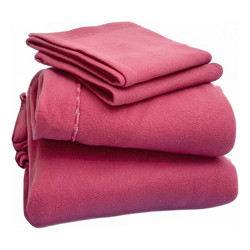 Juego De Sábanas Térmicas Polar Algodón Leonora Matrimonial Rosa Chicle Rosa Algodon