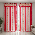 Cortinas Estampadas Para Ventana Con Forro Interior 2.9x2m Rojo