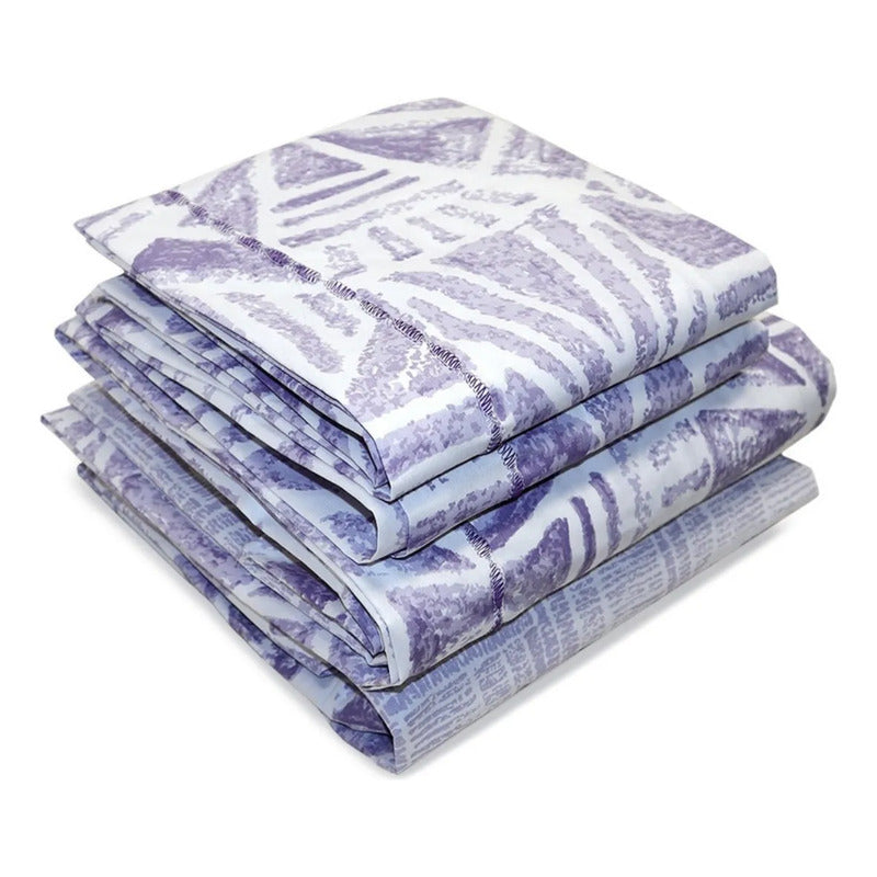 Juego De Sábanas Matrimonial Algodón Percal 144 Hilos-fresca Lavanda Fresh Morado