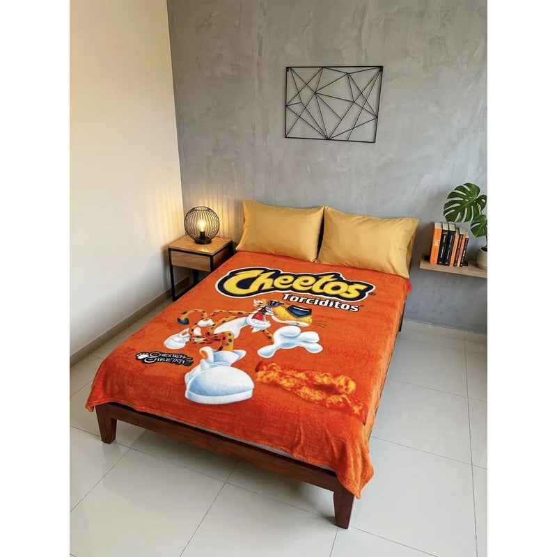 Frazada Matrimonial Providencia Frituras De Chetos Suave Chetos Torciditos 700 G Naranja