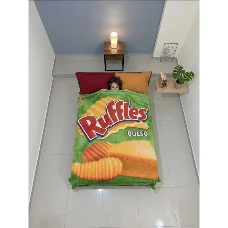 Frazada Matrimonial Providencia Frituras De Rufles Suave Rufles 700 G Verde Lima