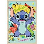 Frazada Providencia Disney Matrimonial Stitch Colorido Cian