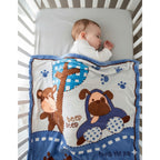 Cunero Baby Clasic Leonora De Bebé Térmico Y Super Suavecito Ositos De Paseo Azul Acero
