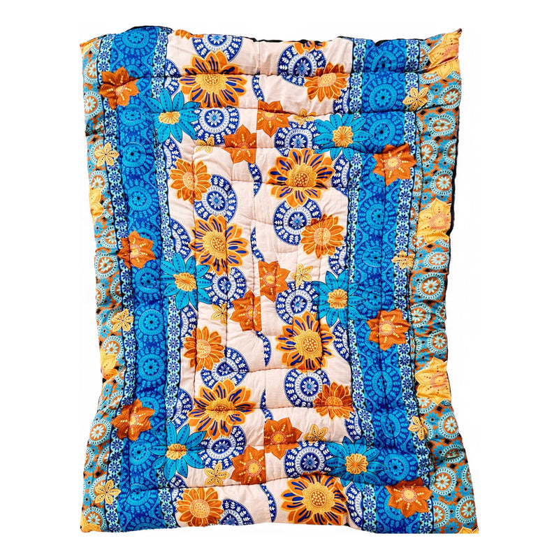 Colchoneta Matrimonial Super Cómoda Reforzada Azul
