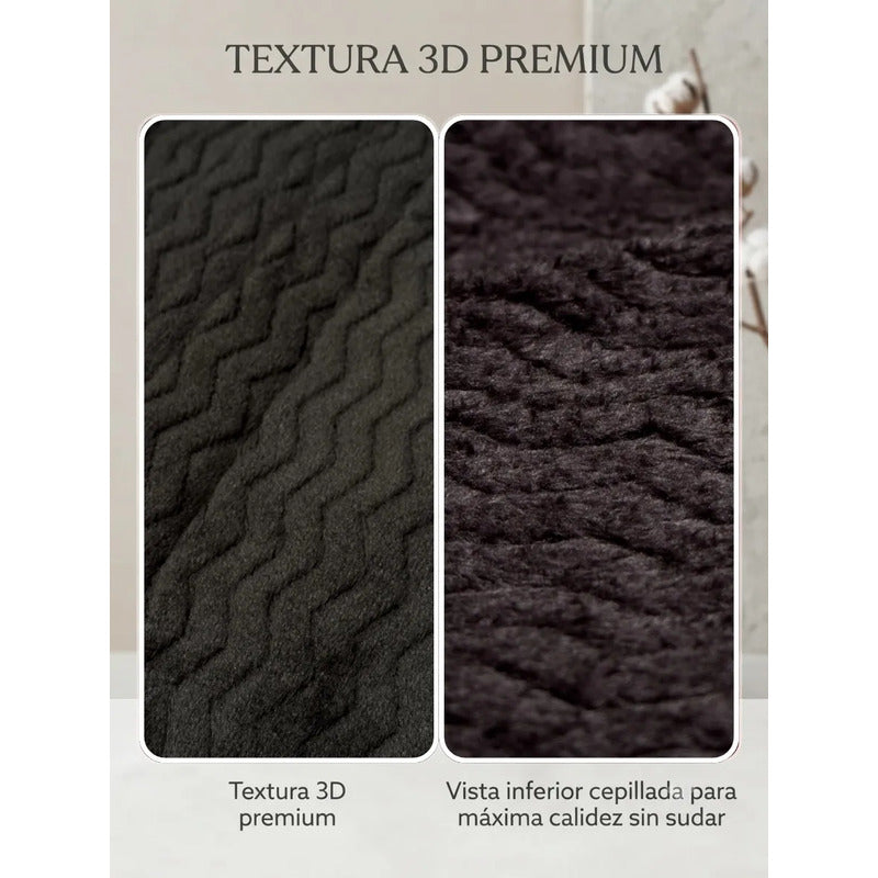 Cobertor Frazada Matrimonial Ligera Super Suave Y Calientita Espiga 700 G Negro
