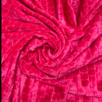 Frazada Térmica Leonora King Size Extra Suave- Micro Grabada Cuadros Rosa Rosa Chicle