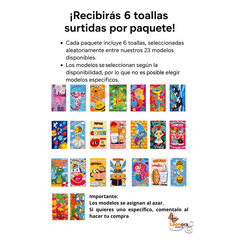 Toalla De Mano Microfibra Leonora. Set De 6 Toallas 110x60cm Beige Guajolo Combo