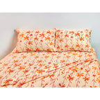 Juego De Sabanas Franela Mariol 100% Algodón Matrimonial Naranja Claro Cempasuchil