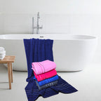 Toalla Baño Completo 100% Algodón Super Absorbente, Set-5pzs Rosa Chicle Lisa