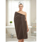 Toallas Baño Completo 100% Algodón Super Absorbente Marrón Café