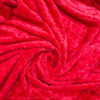 Frazada Térmica Leonora King Size Extra Suave- Micro Grabada Cuadros Rojo Rojo