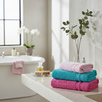 Toalla De Medio Baño 100% Algodón Super Absorbente Dreams Rosa Colección 2