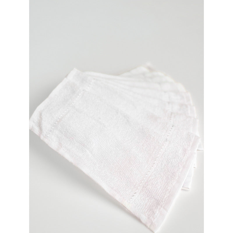Toalla 100% Algodón Calidad Premium Super Absorbente Pack Blanco Facial