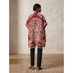 Jorongo Poncho Gaban Afelpado Unitalla Artesanal Grande Rojo Guerrero Aguila 1mx1m