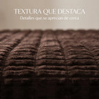 Edredón Matrimonial Acolchado Doble Vista Textura Térmica Marrón Obscuro Piel De Conejo