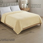 Cobertor Frazada Matrimonial Textura Durazno Lisa Calientita Beige Lisa 700 G Beige