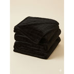 Frazada Térmica Leonora Matrimonial Extra Suave-grabada Cuadros Negro Negro