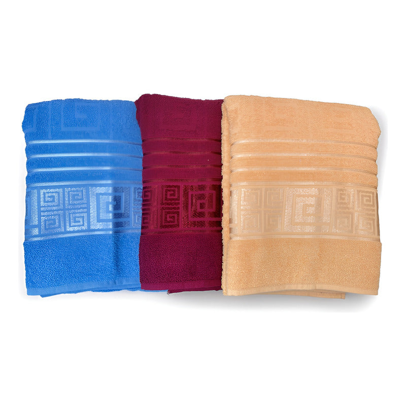 Tallas De Medio Baño 100% Algodón Super Absorbente Maya Azul Colección 3