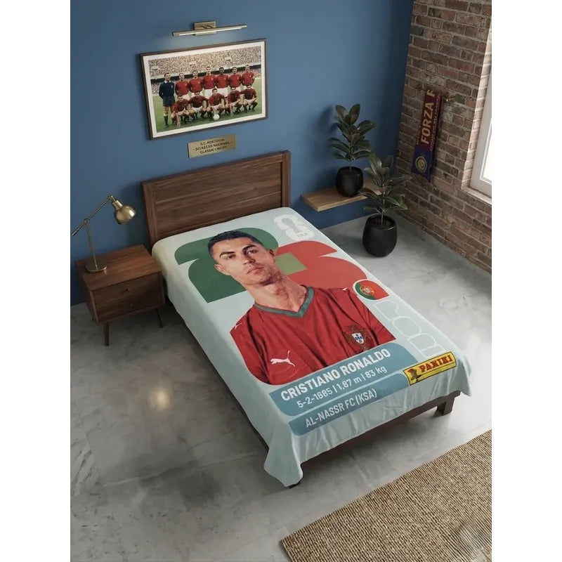 Frazada Providencia De Cr7 Panini Super Calientita Y Suave Cr7 Panini 700 G Turquesa
