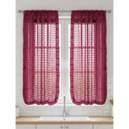 Juego De Cortinas 2 Paneles 2.50x1.95 De Ventana Transparent Vino