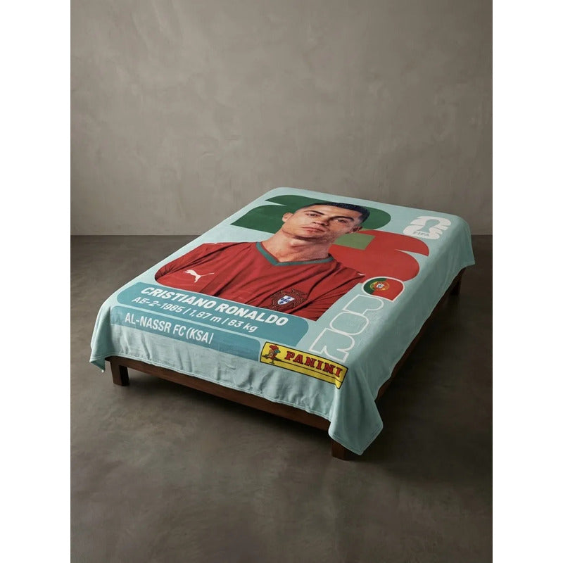 Frazada Providencia De Cr7 Panini Super Calientita Y Suave Cr7 Panini 700 G Turquesa