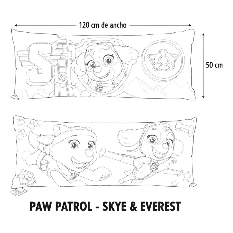 Almohada Providencia Super Jumbo  Paw Patrol Skye Y Everest Rosa Claro