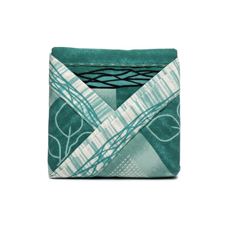 Juego De Sábanas Matrimonial Leonora Franela Planchada 2mts Azul Petróleo Cuadro Flor