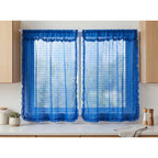 Juego De Cortinas 2 Paneles 2.50x1.95 De Ventana Transparent Azul Marino