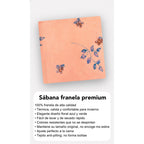 Juego De Sabanas Franela Mariol 100% Algodón King Size Coral Claro Melon Pastel
