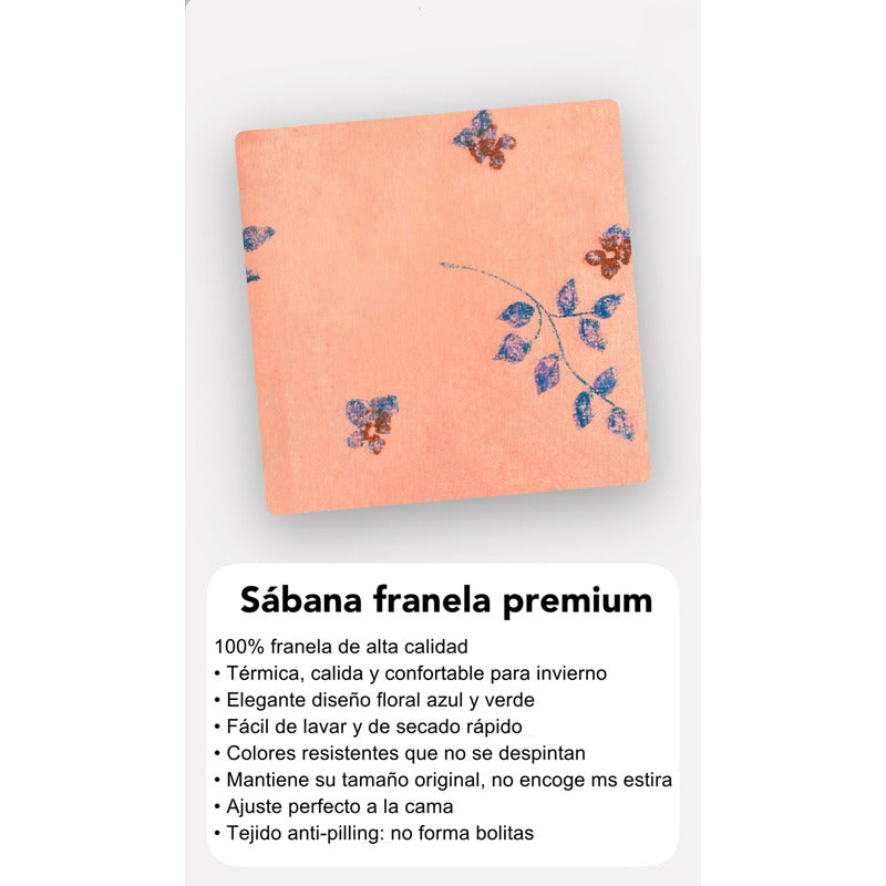 Juego De Sabanas Franela Mariol 100% Algodón King Size Coral Claro Melon Pastel
