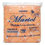 Juego De Sabanas Franela Mariol 100% Algodón Matrimonial Naranja Acapulco Naranja