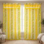 Cortinas Estampadas Para Ventana Con Forro Interior 2.9x2m Amarillo