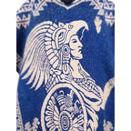 Jorongo Poncho Gaban Afelpado Unitalla Artesanal Grande Azul Guerrero Aguila 1mx1m