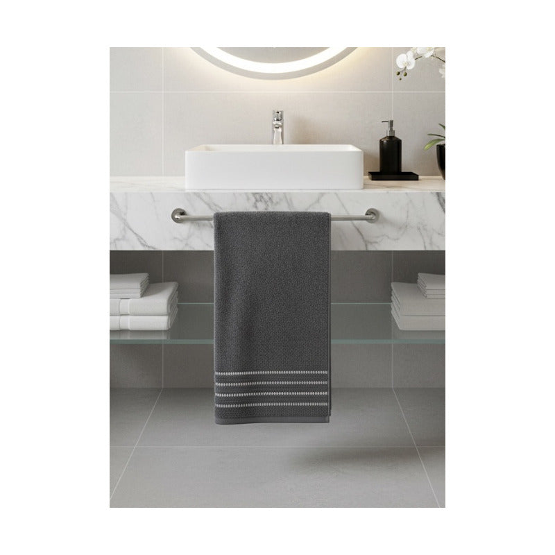 Toallas Baño Completo 100% Algodón Super Absorbente Gris Tapg