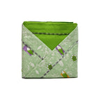 Juego De Sábanas Matrimonial Leonora Franela Planchada 2mts Verde Claro Hojas Verdes