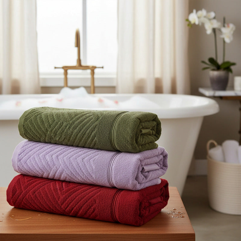Tallas De Baño Completo 100% Algodón Super Absorbente Greta Verde Colección 1