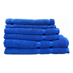 Juego De Toallas De Microfibra  Premium Absorbentes Y Suaves Azul Cuerpo-manos Y Facial Marino Lisa