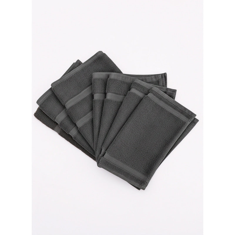 Juego De Toallas De Microfibra  Premium Absorbentes Y Suaves Negro Cuerpo-manos Y Facial Merengo Lisa