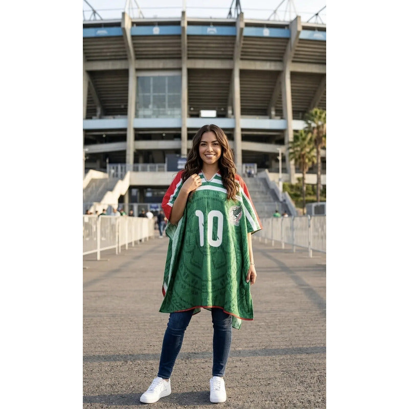 Gaban / Poncho Providencia De La Selección Mexicana Verde Gaban Tipo Frazada Del Mexico 1m X 2m