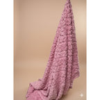 Frazada Leonora Matrimonial Extra-suave Grabado Hd Acogedora Hojuelas Rosa Rosa