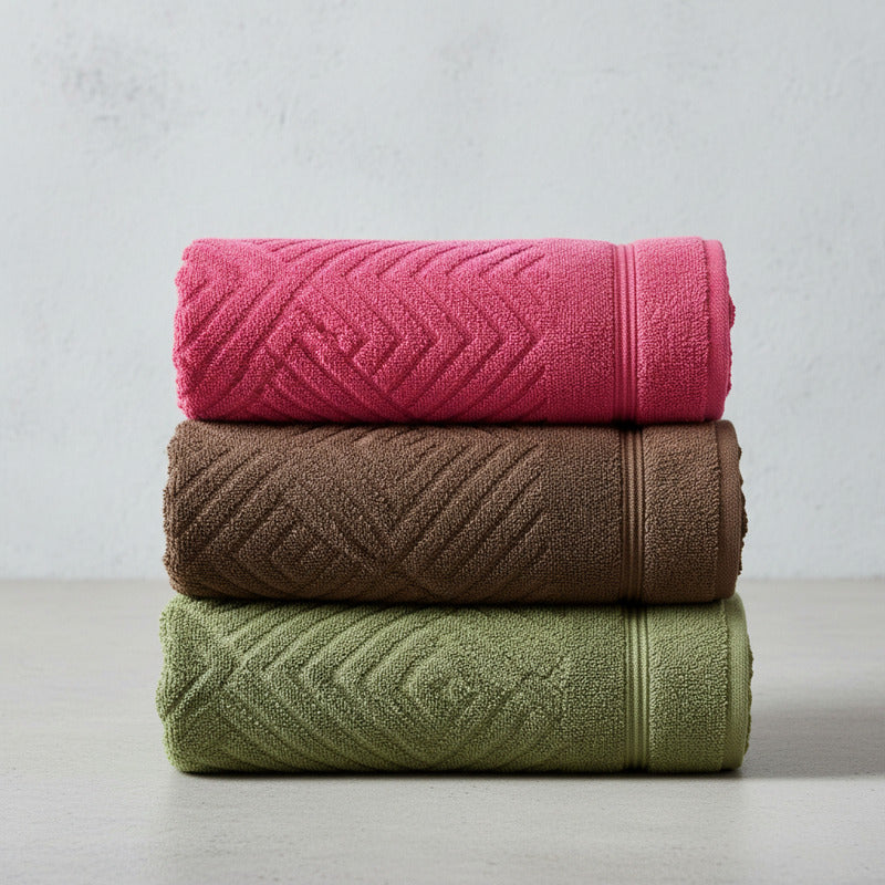 Tallas De Baño Completo 100% Algodón Super Absorbente Greta Rosa Colección 4
