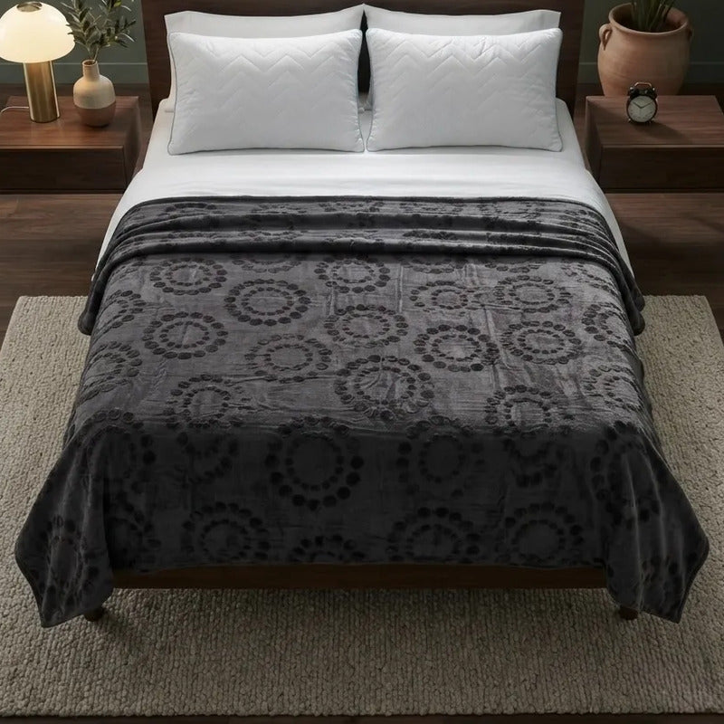 Cobertor Providencia Ligero Matrimonial Premium Térmico Saphire Gofrado 880 G Negro
