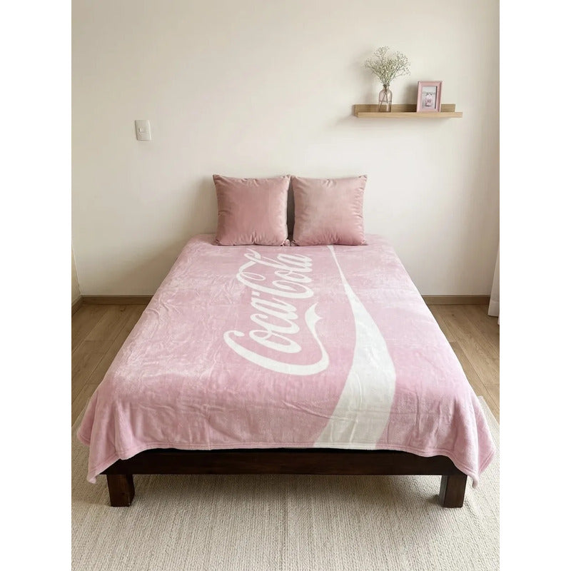 Frazada Matrimonial Providencia Clasic Coca Cola Suave Coca Cola Clasic 700 G Rosa Claro