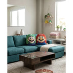 Almohada Providencia Abrazable Pack Mario Bros Y Luigi Suave Azul Marino
