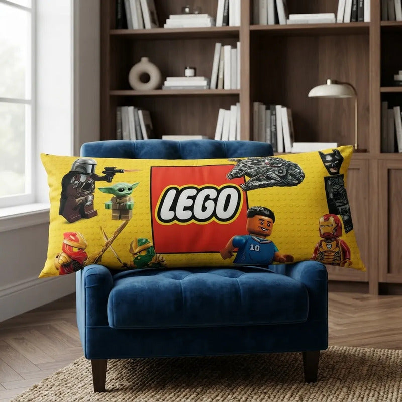 Almohada Jumbo Providencia Doble Vista Lego Azul / Amarillo Amarillo