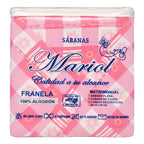 Juego De Sabanas Franela Mariol 100% Algodón Matrimonial Rosa Cuadro Flor Rosa