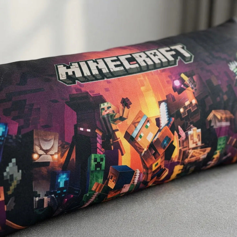 Almohada Providencia Super Jumbo Minecraft Doble Vista Suave Violeta Oscuro