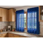 Juego De Cortinas 2 Paneles 2.50x1.95 De Ventana Transparent Azul Marino