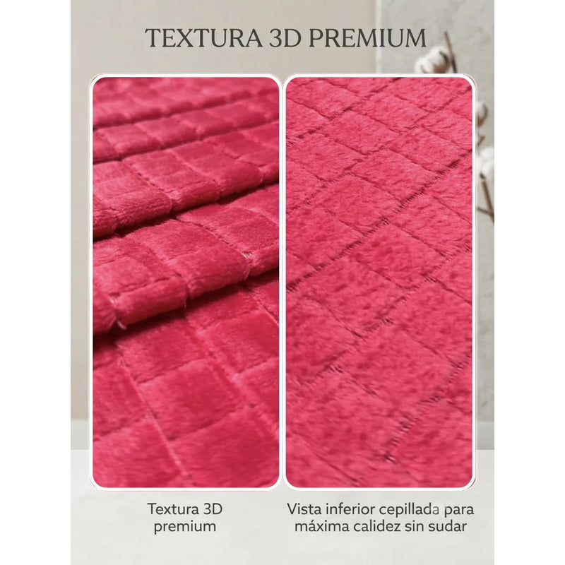 Cobertor Frazada Matrimonial Ligera Super Suave Y Calientita Cuadrado 700 G Rosa Chicle