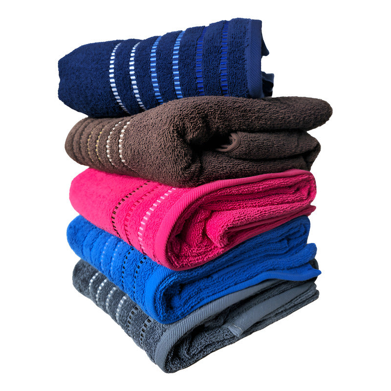 Toalla Baño Completo 100% Algodón Super Absorbente, Set-5pzs Marrón Oscuro Lisa